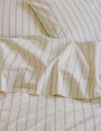 Piglet In Bed Pure Cotton Striped Flat Sheet Beige Mix