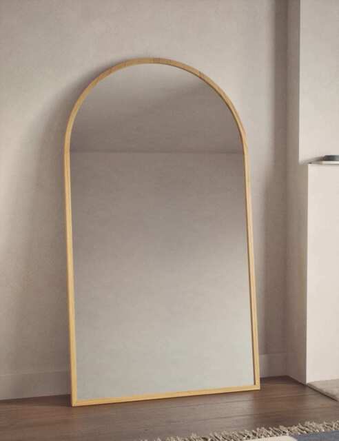 M&S Wooden Arch Free Standing Mirror Natural