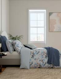 Bedeck of Belfast Pure Cotton Delphine Throw Blue Mix