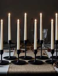 Lights4fun Set of 8 TruGlow® Taper LED Candles Ivory