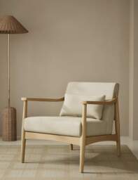 Gallery Direct Sherwood Light Oak Chenille Accent Chair Natural