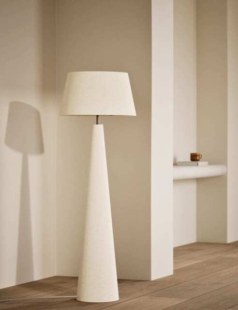 M&S Diffused Fabric Shade Floor Lamp Beige