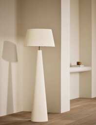 M&S Diffused Fabric Shade Floor Lamp Beige