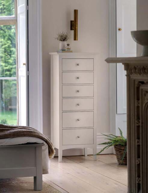Gallery Direct Hastings Grey Tall 6 Drawer Chest Grey