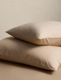 M&S 2 Pack Stay Cool Lyocell Rich Pillowcases Biscuit