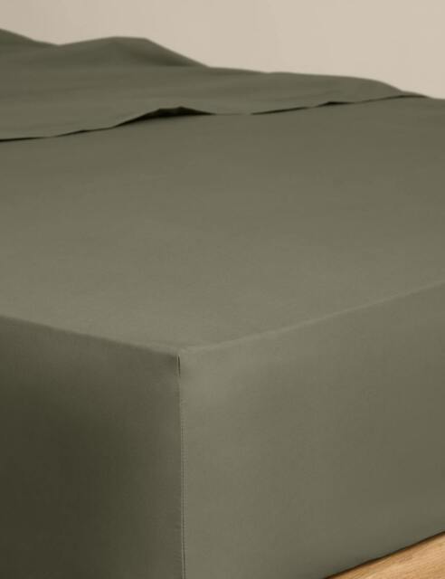 M&S Egyptian Cotton Deep Fitted Sheet Khaki