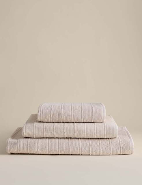 M&S Egyptian Cotton Striped Towel Linen