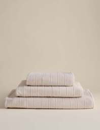 M&S Egyptian Cotton Striped Towel Linen