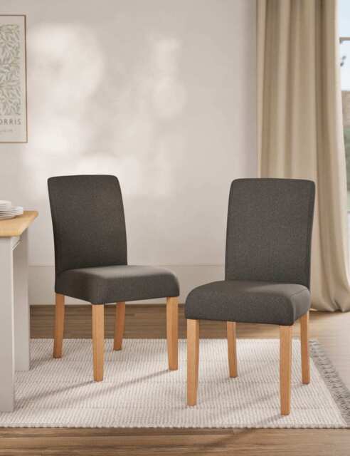 M&S Set of 2 Malton Dining Chairs Charcoal Mix