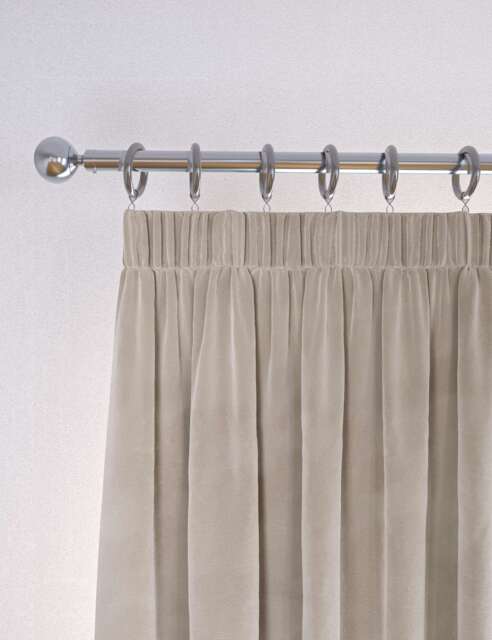 M&S Velvet Pencil Pleat Curtains Champagne