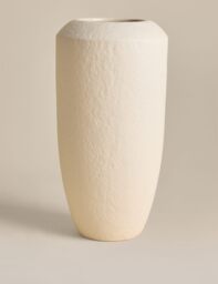 M&S Extra Large Tapered Textured Ceramic Vase Neutral