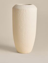 M&S Extra Large Tapered Textured Ceramic Vase Neutral