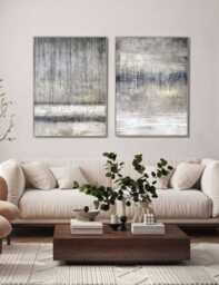 Gallery Direct Set of 2 Torrent Framed Canvas Grey