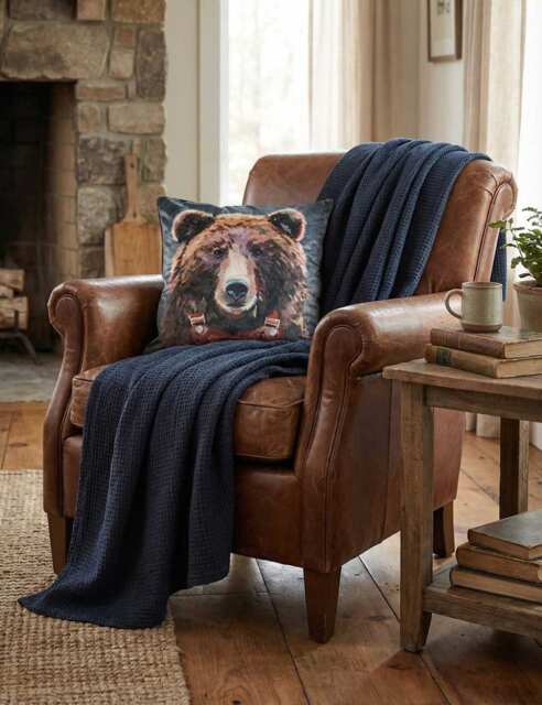 MM Linen Thread Bear Cushion Multi