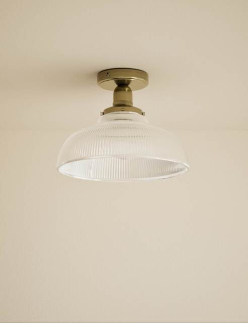 M&S Florence Flush Ceiling Light Antique Brass
