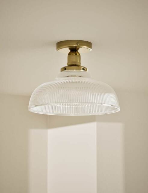 M&S Florence Flush Ceiling Light Antique Brass