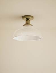 M&S Florence Flush Ceiling Light Antique Brass