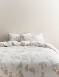 M&S Cotton Rich Cow Print Bedding Set Natural Mix
