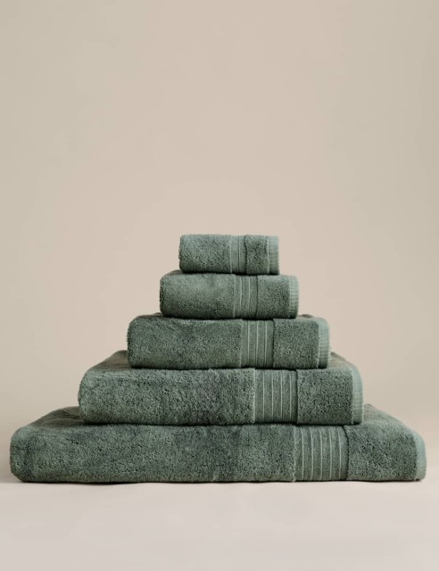 M&S Egyptian Cotton Towel Smokey Green