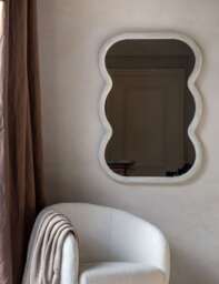 Gallery Direct Como Wooden Curved Rectangle Wall Mirror White