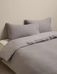 M&S Washed Cotton Waffle Bedding Set Marble