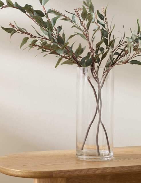 M&S Large Cylinder Vase Clear