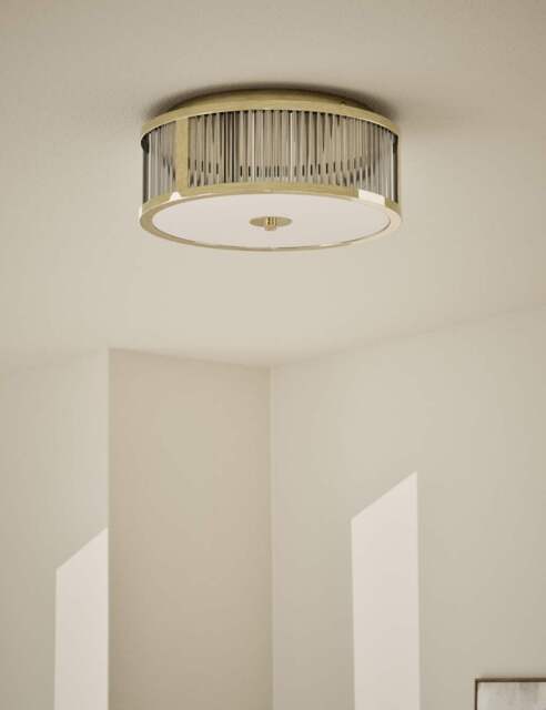 M&S Monroe Flush Light Polished Brass