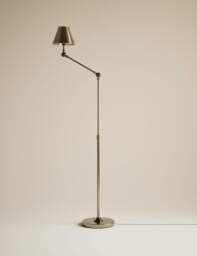 M&S Brass Hat Adjustable Floor Lamp Antique Brass