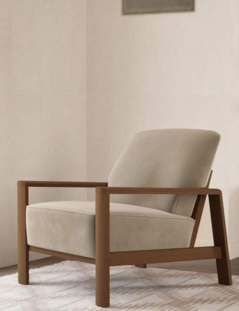 Dempsey Oak Accent Chair Mink