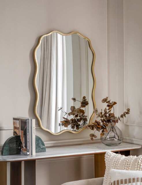 Gallery Direct Sloane Metal Medium Rectangular Wall Mirror Gold