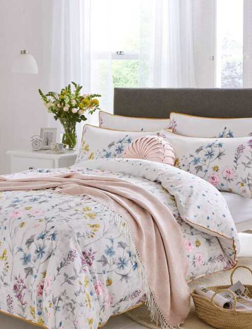 Laura Ashley 2 Pack Pure Cotton Sateen Wild Meadow Pillowcases Multi