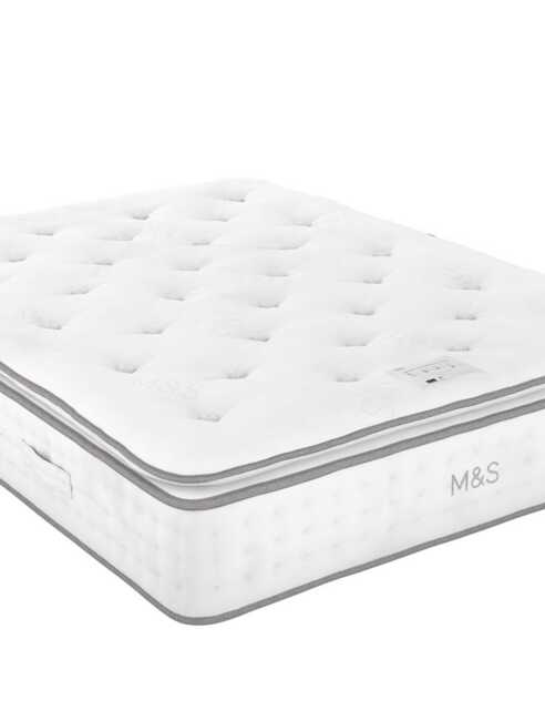 M&S 2500 British Wool Pocket Spring Medium Pillowtop Mattress White