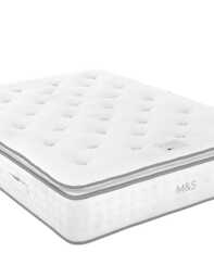 M&S 2500 British Wool Pocket Spring Medium Pillowtop Mattress White