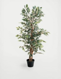 Blooming Artificial 4ft Artificial Ficus Tree in Pot Green Mix