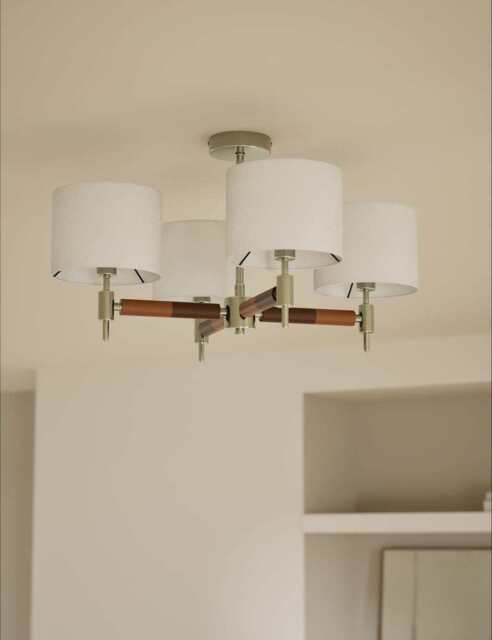 M&S Marlowe Metal Flush Ceiling Light Natural