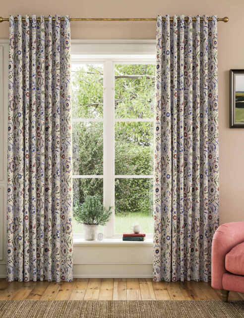 Joules Festival Flowers Eyelet Curtains Multi