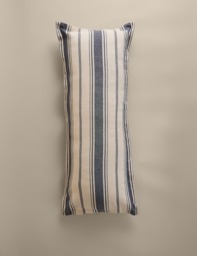 M&S Pure Cotton Woven Stripe Bolster Cushion Navy Mix