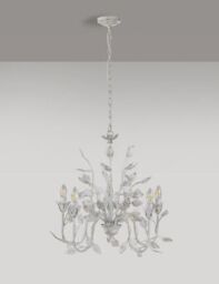 M&S Clara Leaf Chandelier - White, White