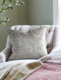 Laura Ashley Velvet Barley Embossed Cushion Grey