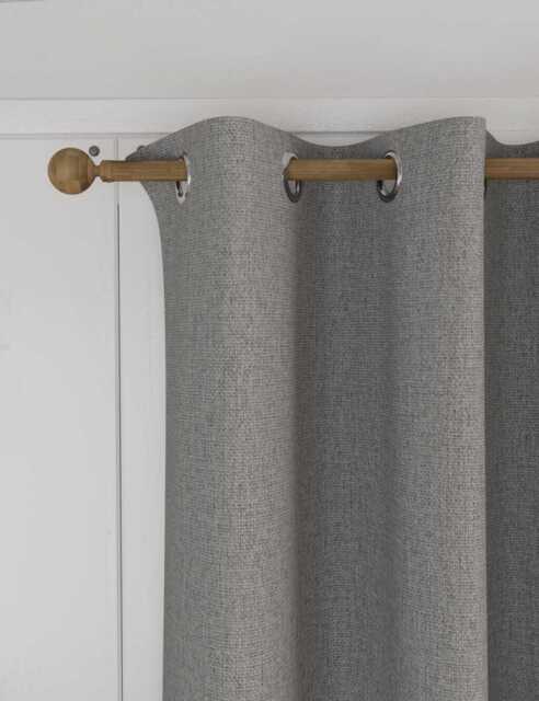 M&S Isabelle Eyelet Blackout Curtains Light Grey