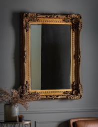Gallery Direct Carved Louis Extra Large Rectangular Mirror Gold