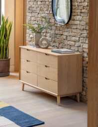 Gallery Direct Nord Wide 6 Drawer Chest Oak