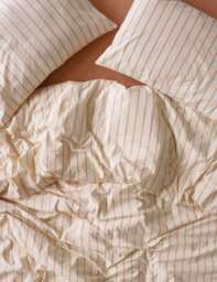 Piglet In Bed Pure Cotton Striped Duvet Cover Pink Mix