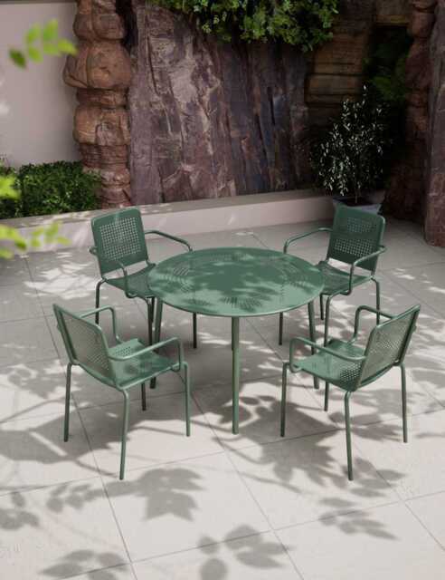 Royalcraft Porto 4 Seater Round Dining Set Green