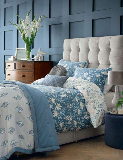 Laura Ashley Pure Cotton Sateen Parterre Bedding Set Light Blue Mix