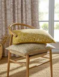 William Morris At Home Pure Cotton Larkspur Bolster Cushion Yellow