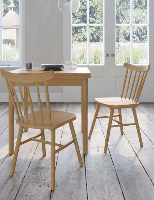 M&S Set of Oak Spindle Dining Chairs Oak by Marks Spencer