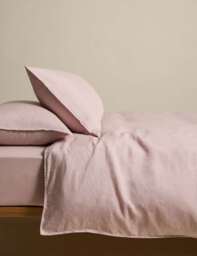 M&S Pure Linen Bedding Set Pink