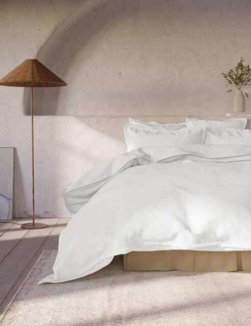 M&S X Fired Earth Washed Cotton Duvet Cover - DBL - Apres Ski, Apres Ski,Garden Folly,Camella,Hesper,Weald Green,Under The Waves,Charcoal,Storm,Malm,Dover Cliffs,Dusty Cedar