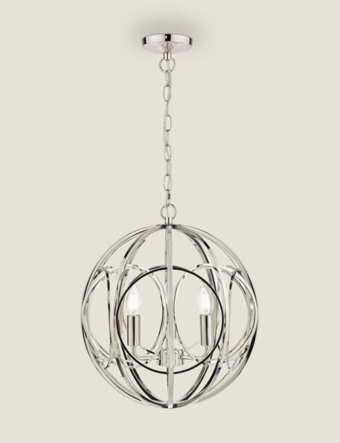 Laura Ashley Orbital Pendant Light Silver